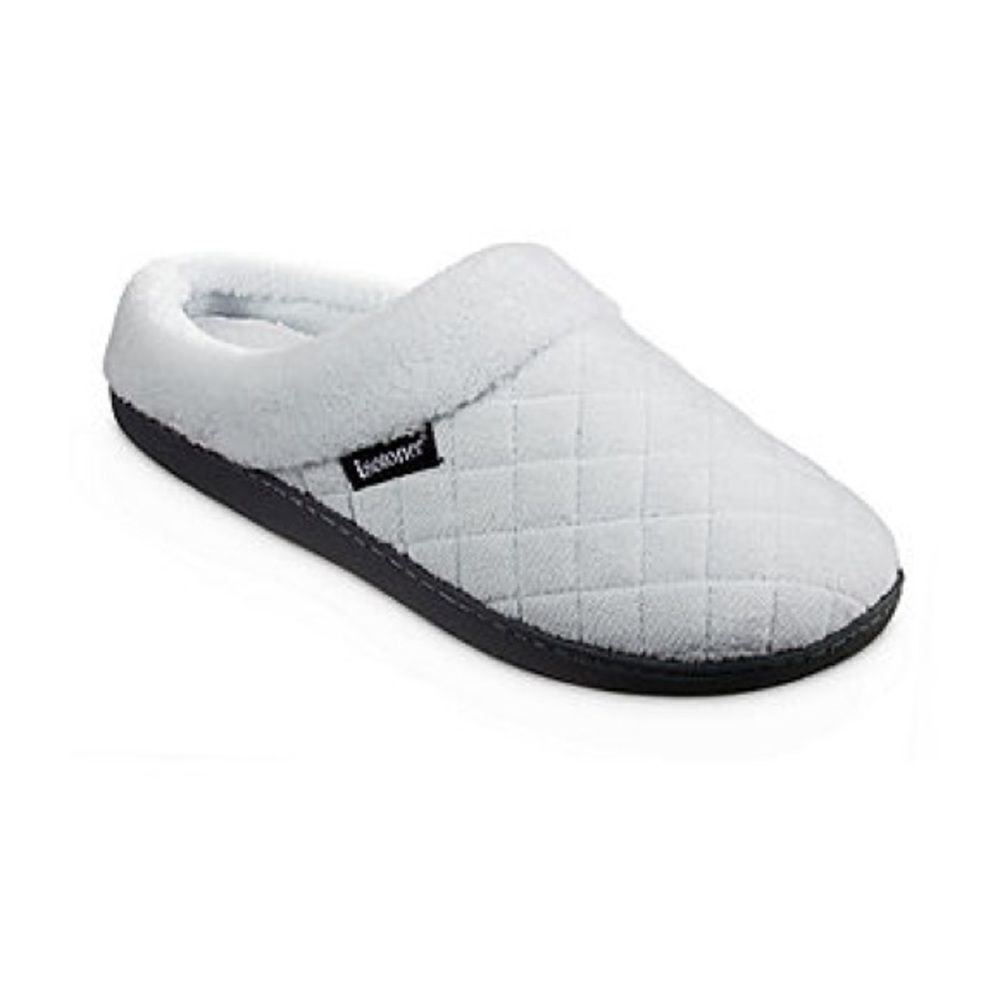 Isotoner Quilted Microterry Hoodback Womens Clog Slippers